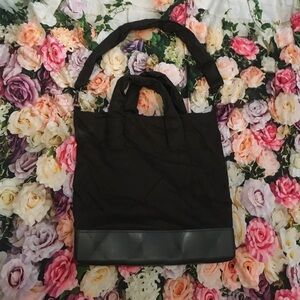 Zara Black Lightly puff bag & handles rubber bottom short & crossbody straps